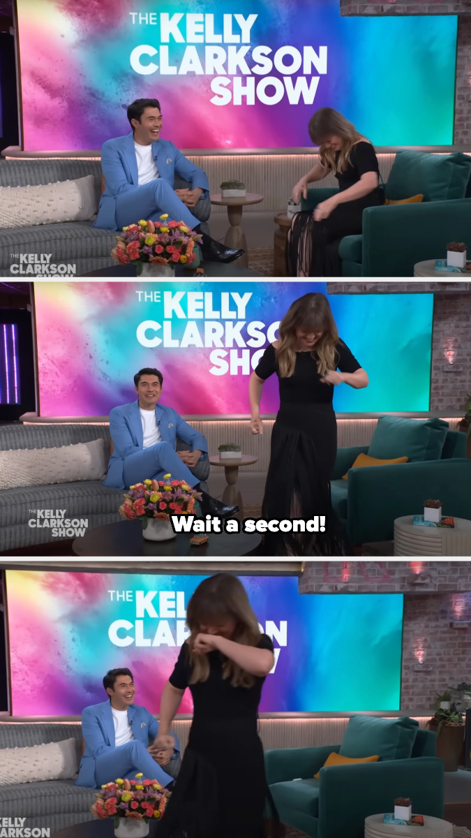 Kelly hangs her head then walks off while Henry laughs