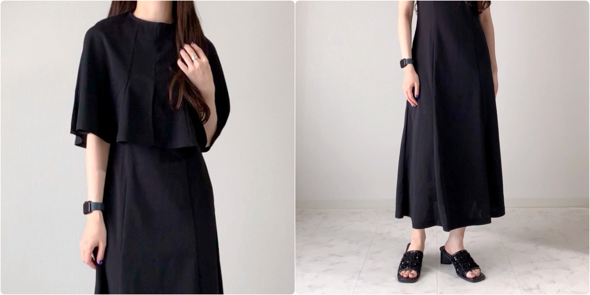 しまむらのおすすめファッションアイテム「TNKケープ+ワンピ」