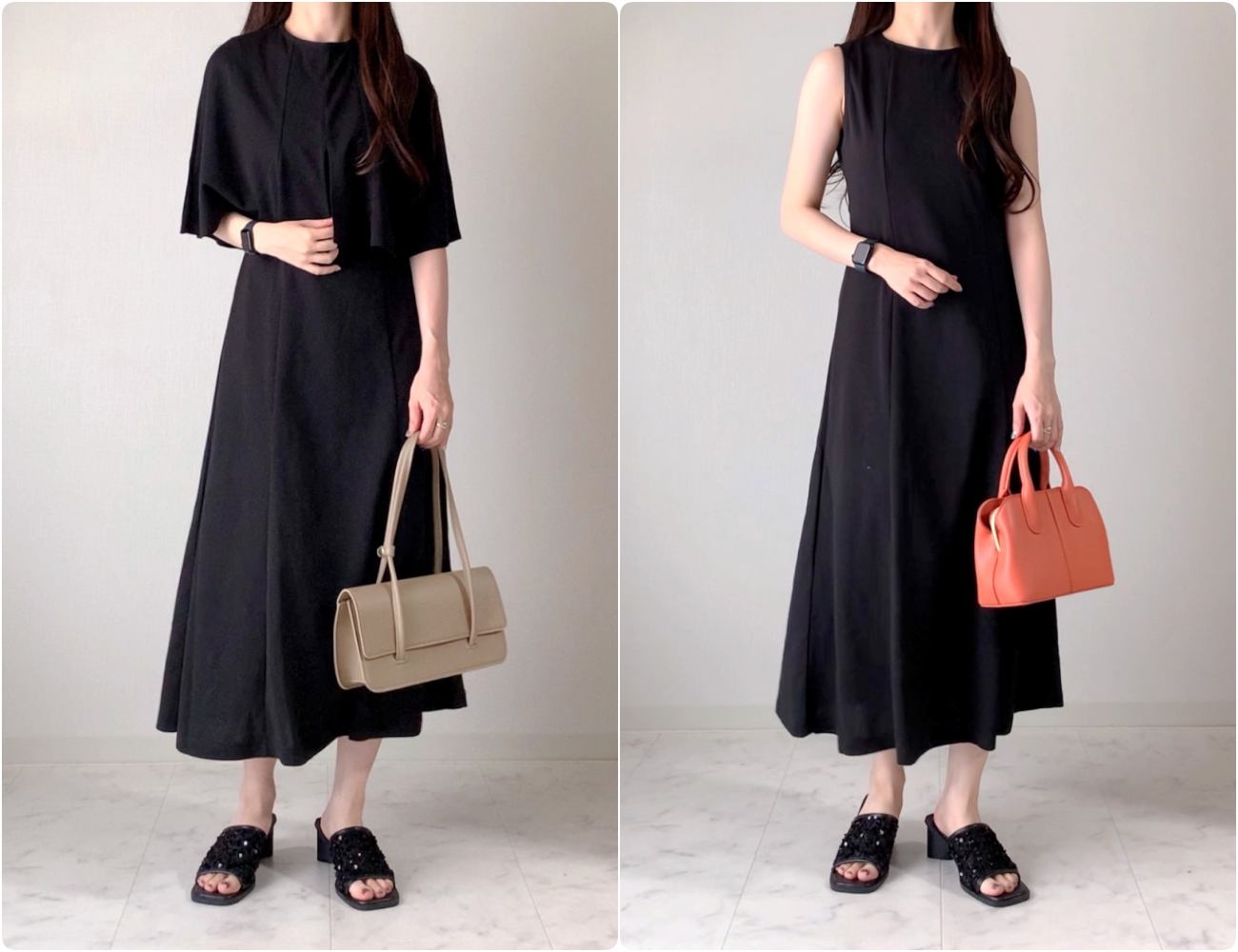 しまむらのおすすめファッションアイテム「TNKケープ+ワンピ」のコーディネート