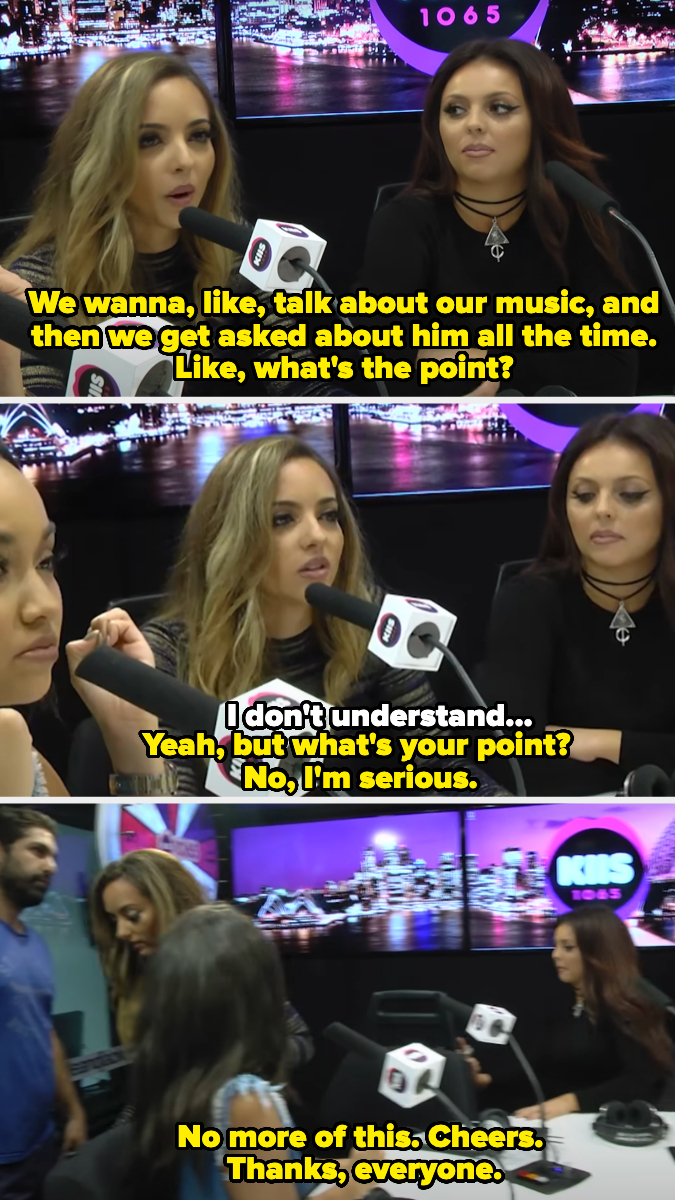 Jade says she doesn't get the point of being asked about Justin Bieber and walks out