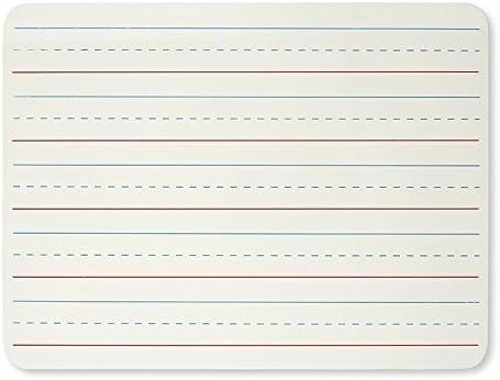 Lined paper sheet with solid and dashed lines for handwriting practice