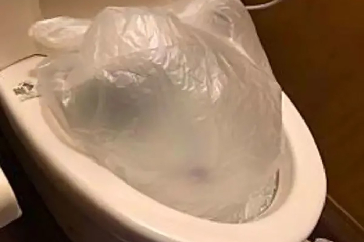 ビニール袋で作った簡易水のう