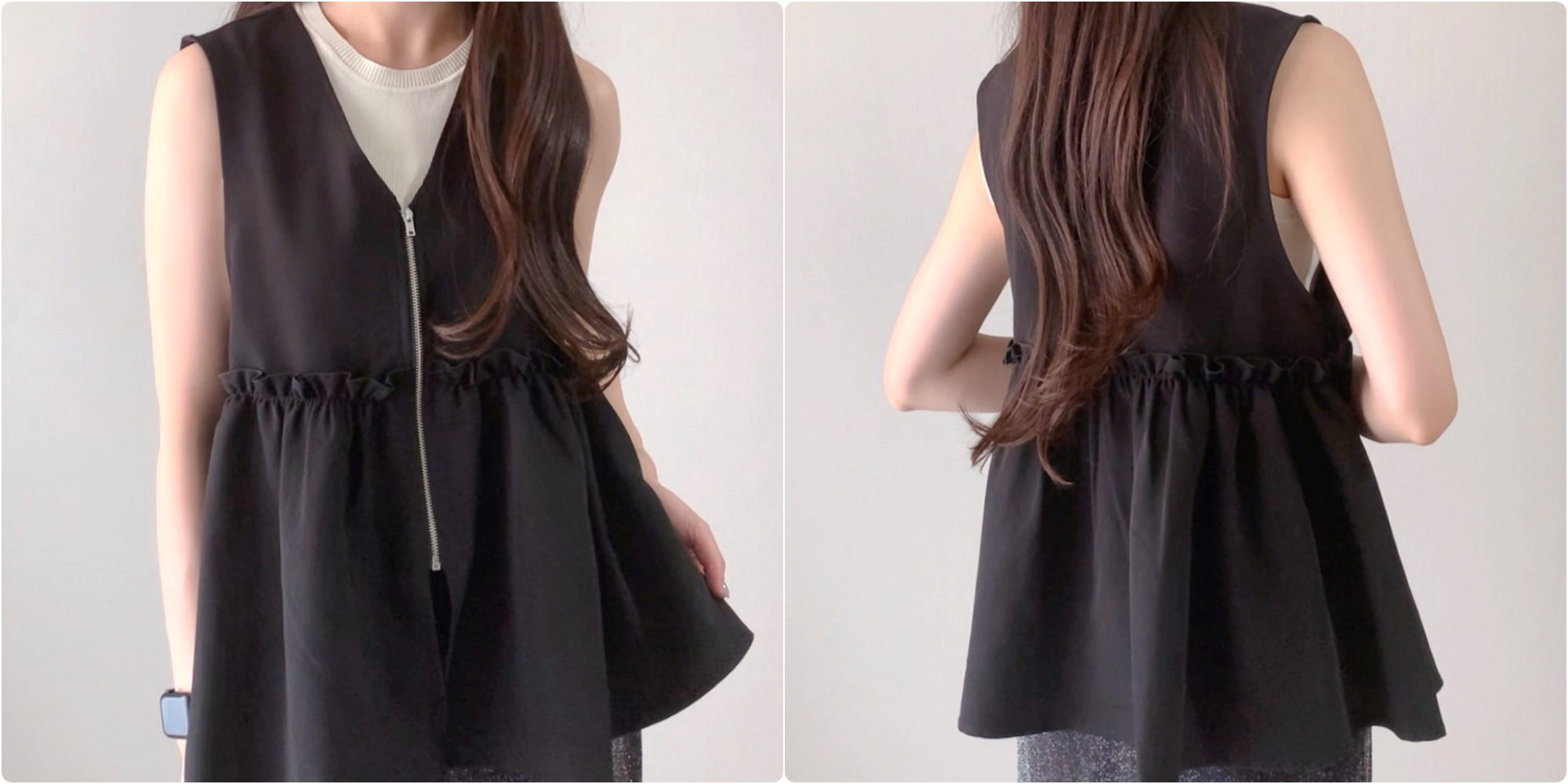 しまむらのおすすめファッションアイテム「TNKジップペプラムV」