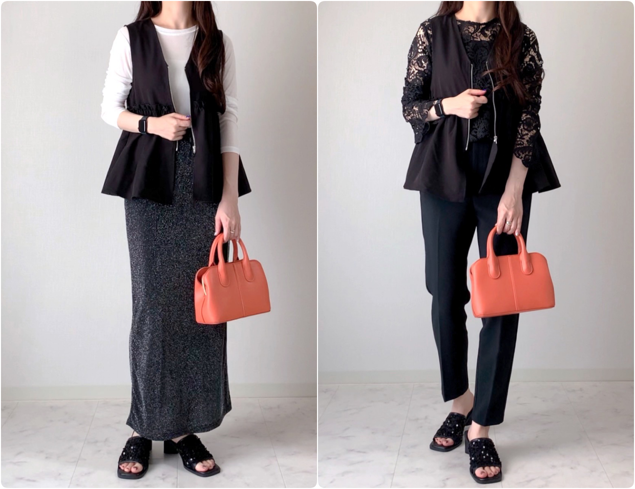 しまむらのおすすめファッションアイテム「TNKジップペプラムV」のコーディネート