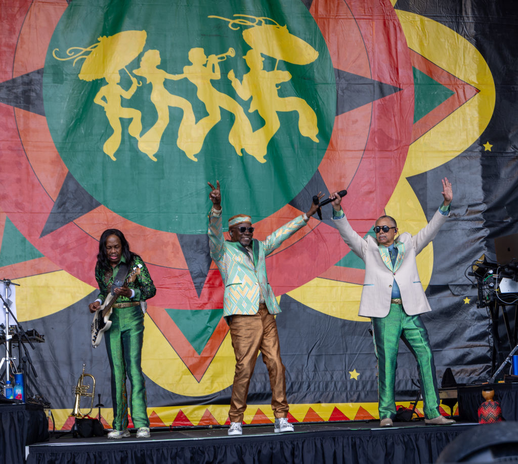 Members of Earth, Wind &amp;amp; Fire perform on stage