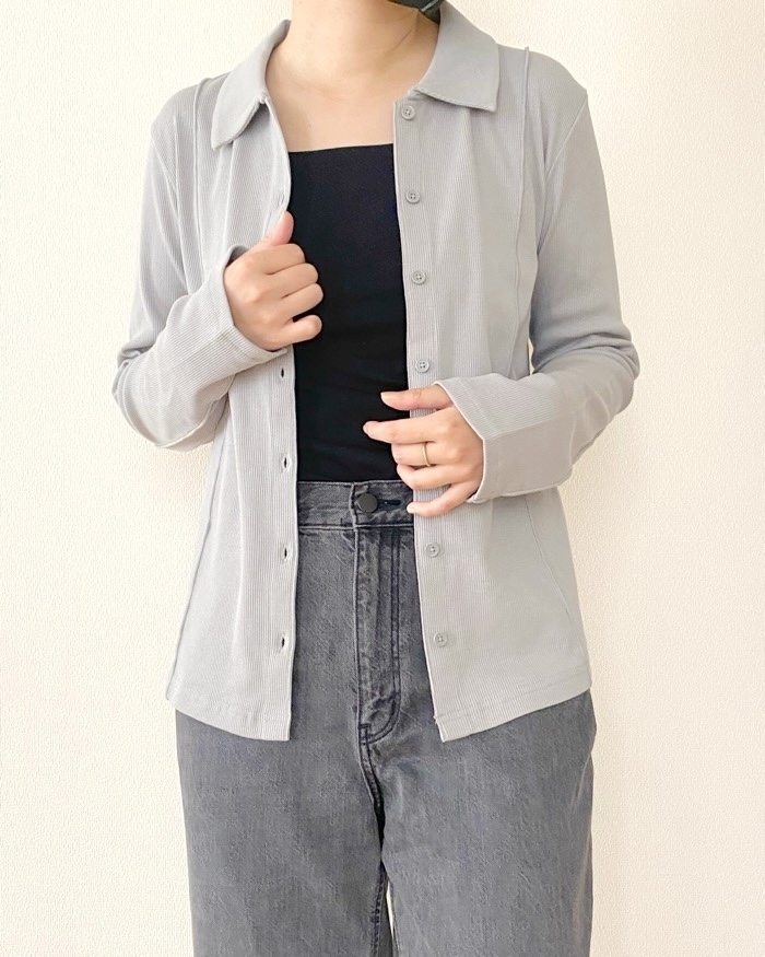 GU（ジーユー）のおすすめファッションアイテム「リブポロカーディガンQ」