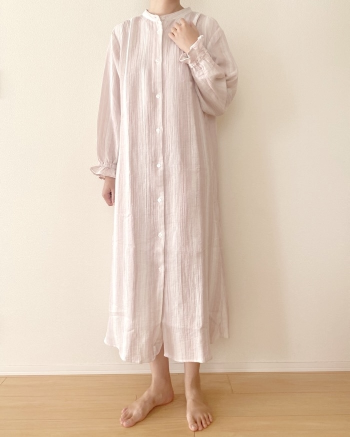 GU(ジーユー)のおすすめファッションアイテム「キャンディスリーブコットンパジャマワンピース(長袖)+E」