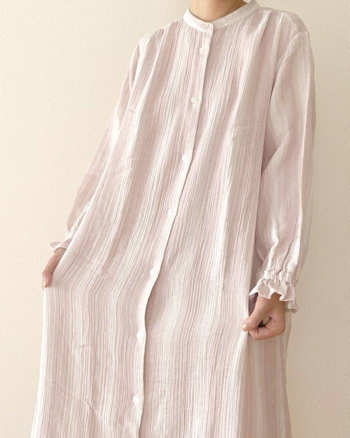 GU（ジーユー）のおすすめファッションアイテム「キャンディスリーブコットンパジャマワンピース（長袖）+E」