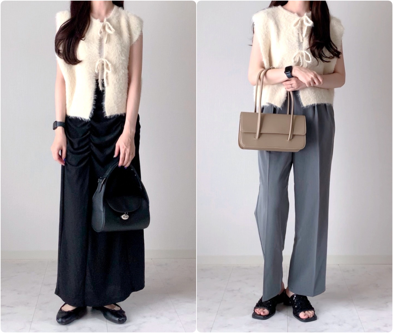 しまむらのおすすめファッションアイテム「TT*HKシャギーリボンV」のコーディネート