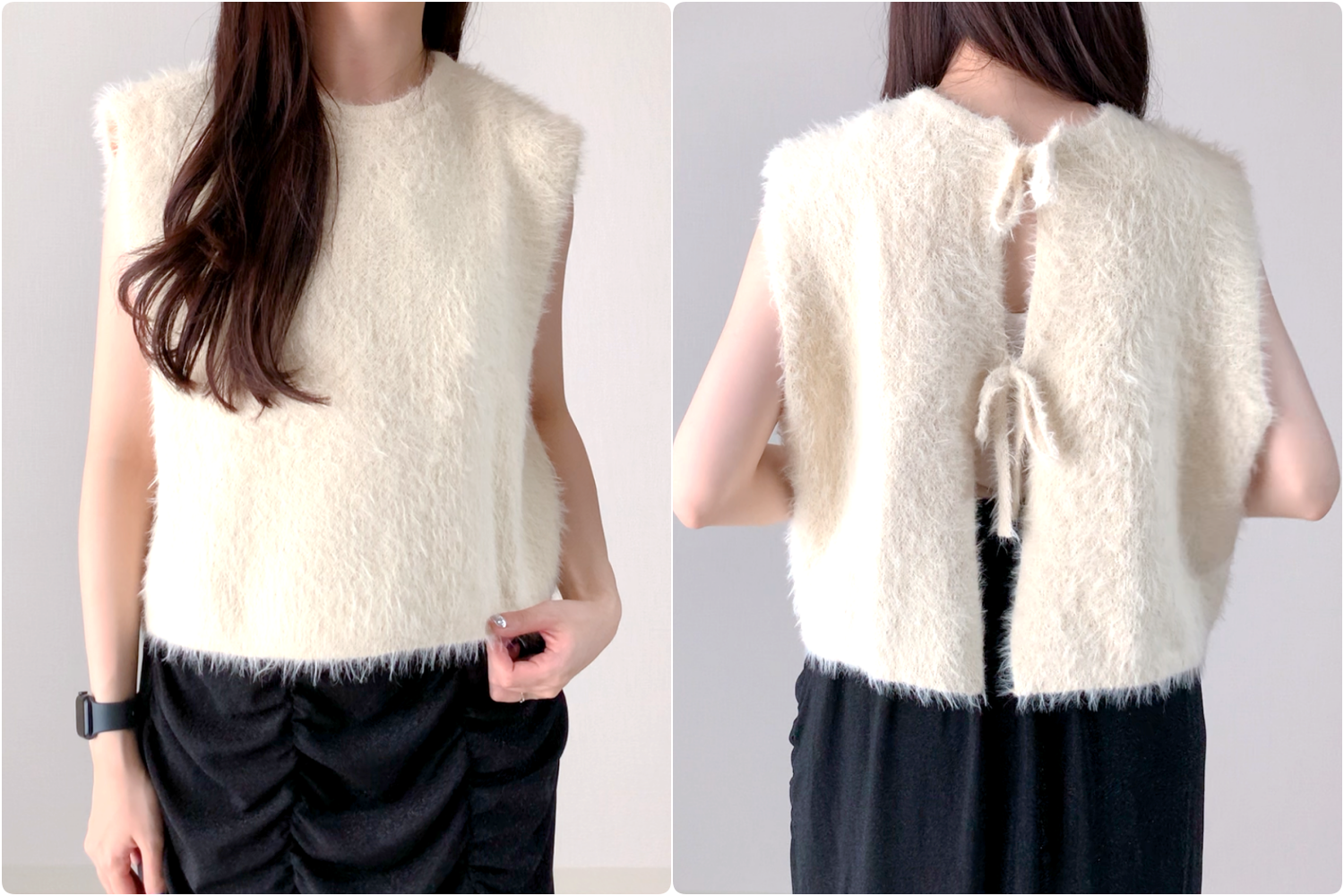 しまむらのおすすめファッションアイテム「TT*HKシャギーリボンV」