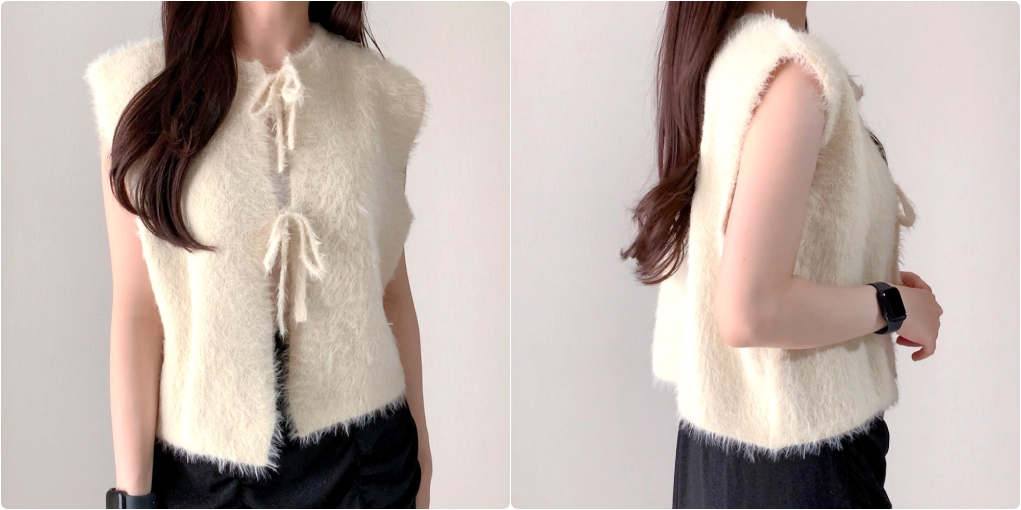 しまむらのおすすめファッションアイテム「TT*HKシャギーリボンV」