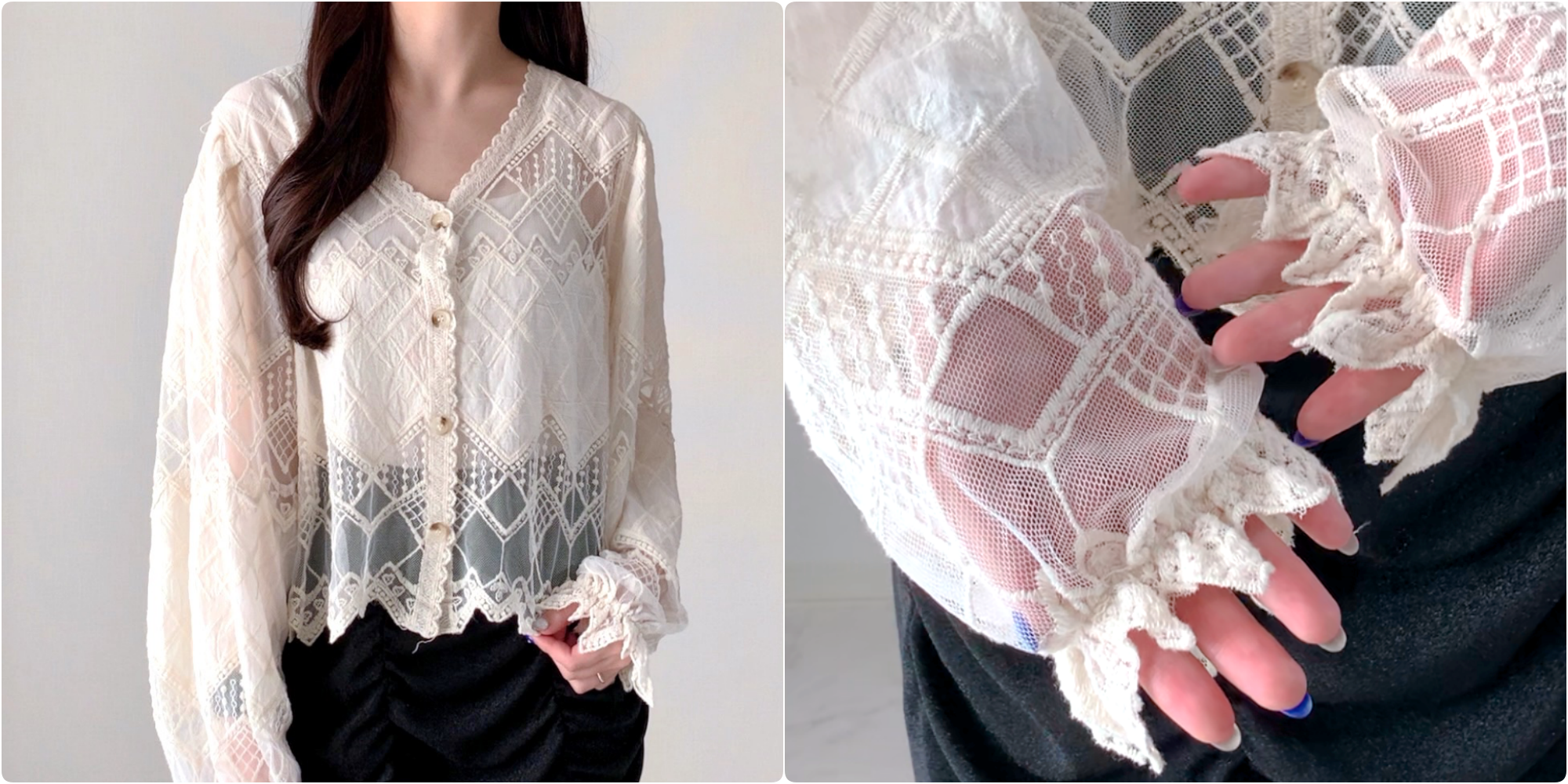 しまむらのおすすめファッションアイテム「シシュウナガソデBL」