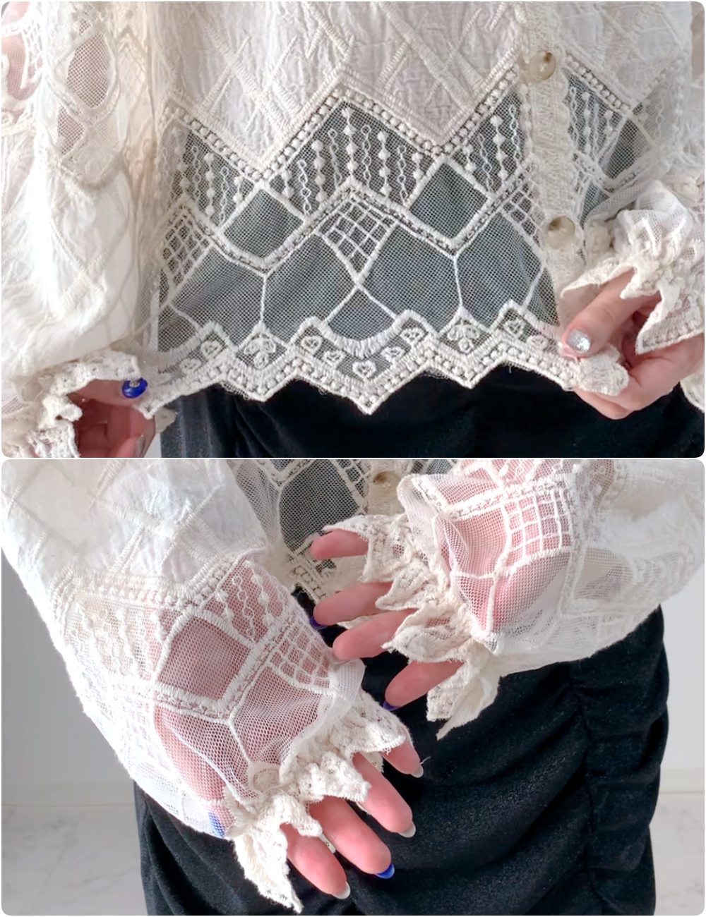 しまむらのおすすめファッションアイテム「シシュウナガソデBL」