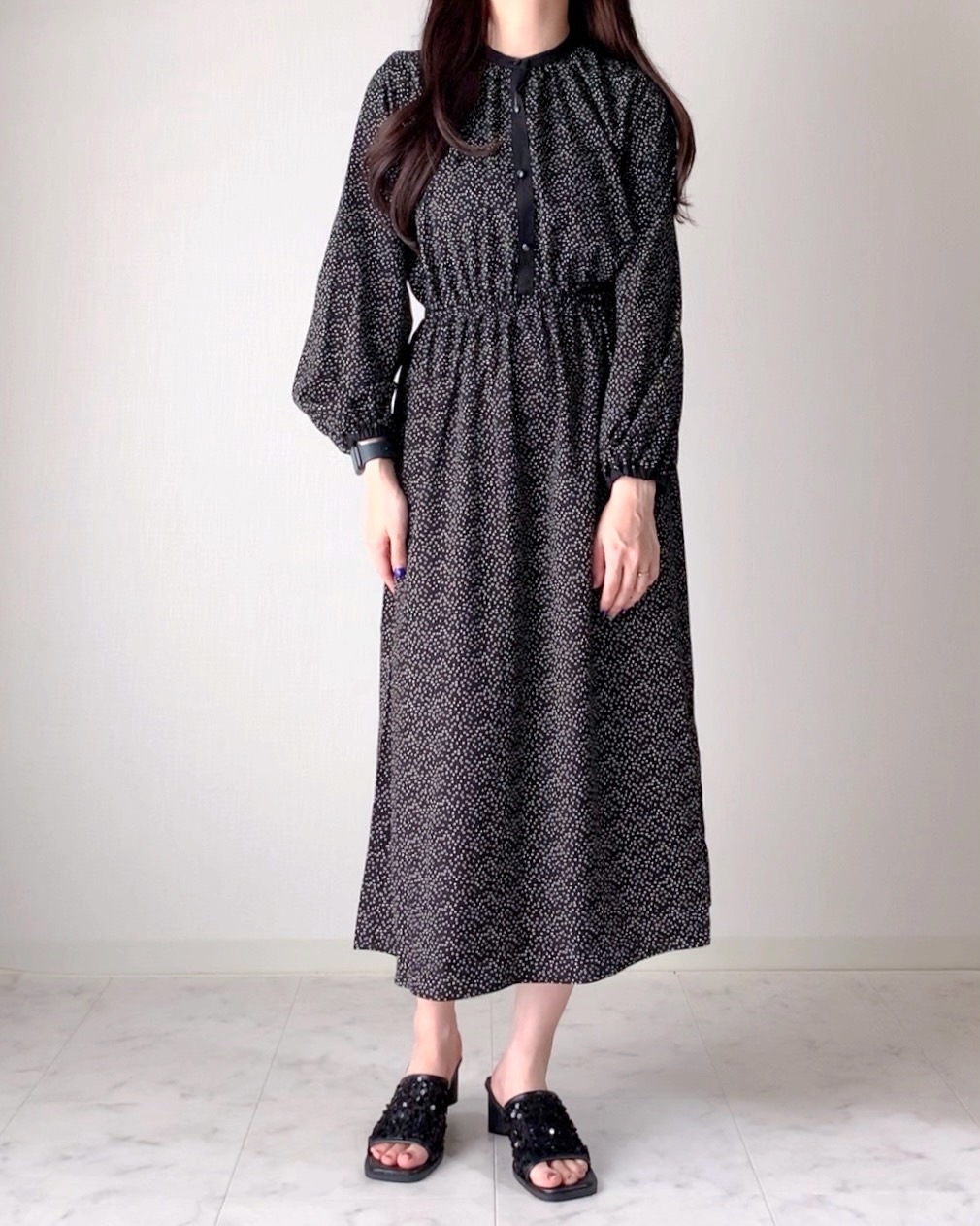 しまむらのおすすめファッションアイテム「ハートドットハイショクOP」