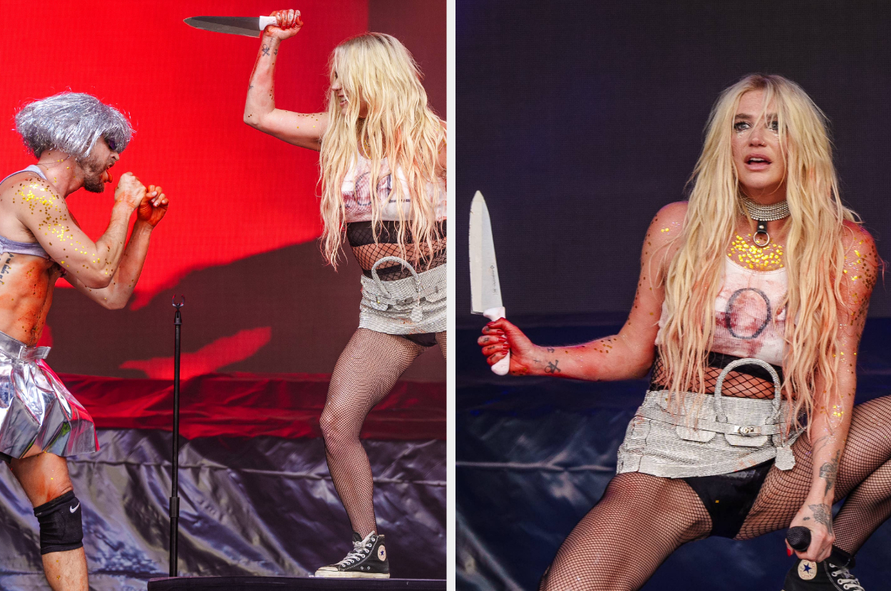 Kesha Was Given A Real Butcher’s Knife For Her Lollapalooza Set After The Prop Went Missing, And People Are Outraged