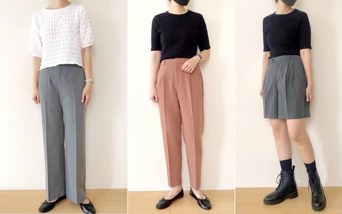 ＧＵ（ジーユー）のおすすめアイテム「ウォッシャブルストレートパンツZ（丈標準69.5～73.5cm）（セットアップ可能）」「タックテーパードパンツ（丈標準65.0～69.0cm）」「Wタックショートパンツ」