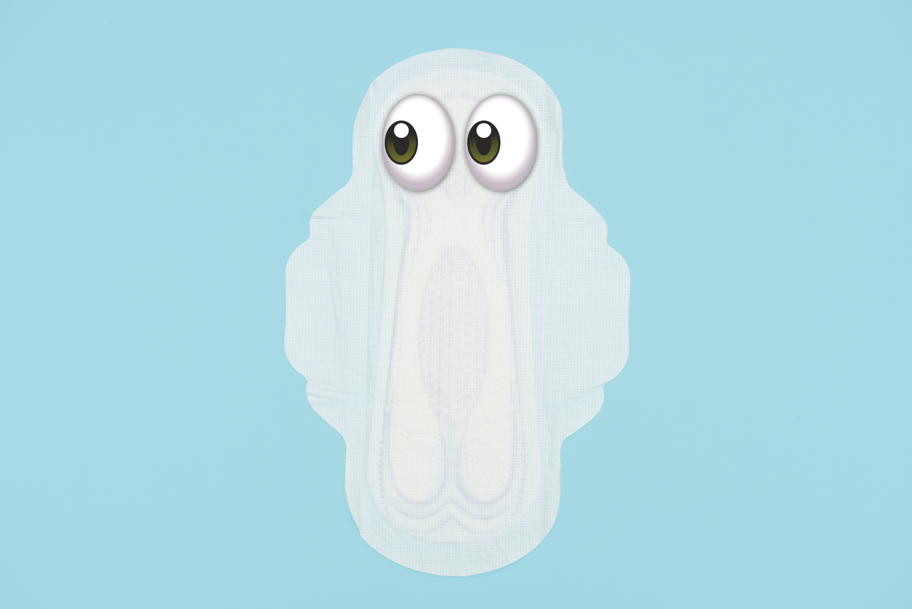 A single sanitary pad against a plain background