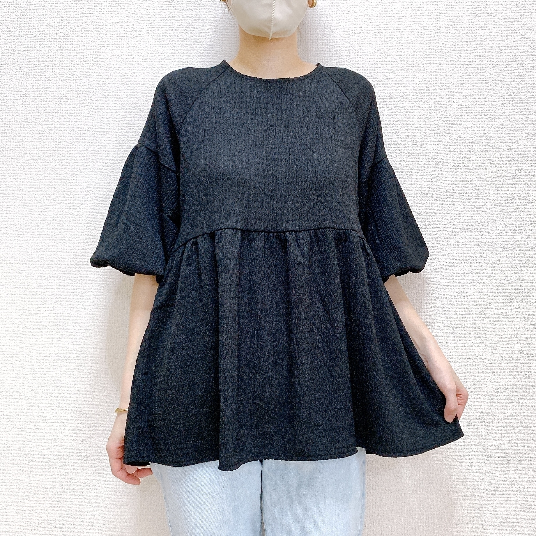 グローバルワークのおすすめトップス「【MATINEE LINE】シャーリングペプラムT」