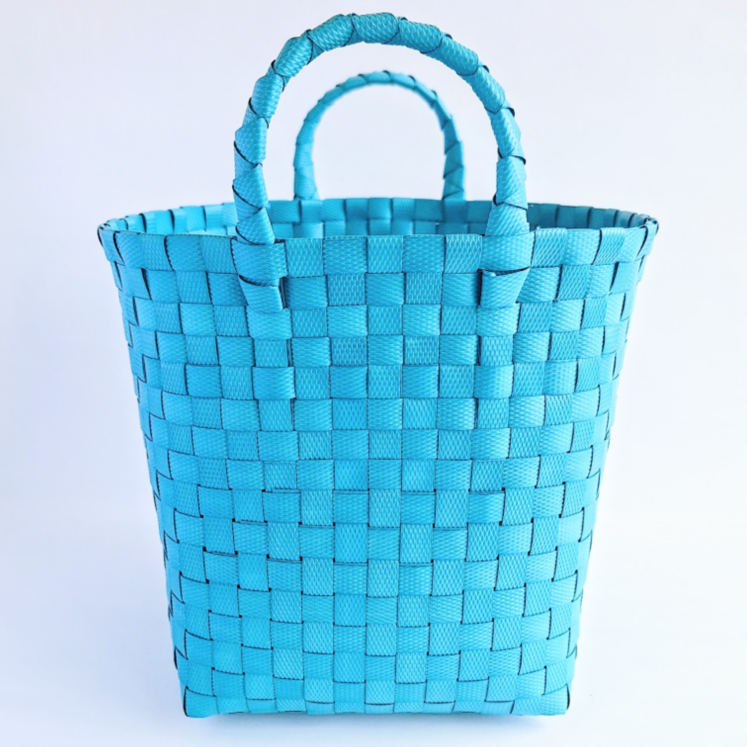 無印のおすすめグッズ「ポリプロピレン 梱包用バンド 手編みバスケット 小 ブルー」