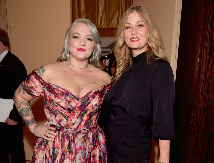 Closeup of Elle King and her mother, London King