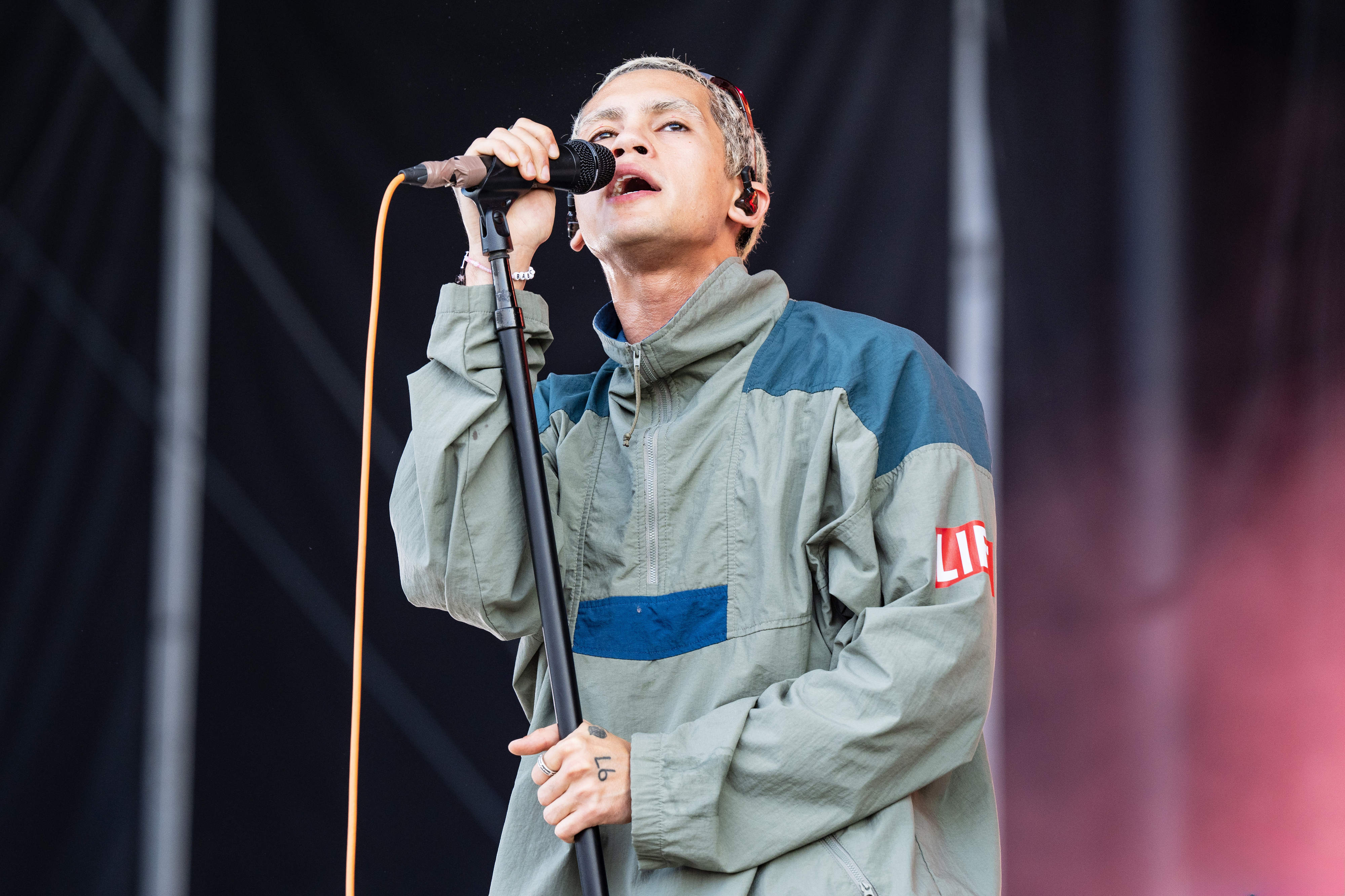 Closeup of Dominic Fike onstage