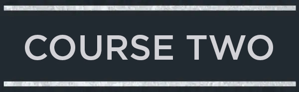 The image displays the text &quot;COURSE TWO&quot; in bold, uppercase letters against a dark background