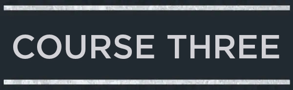 Sign reading &quot;Course Three&quot; in large, bold text