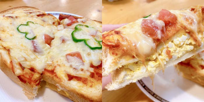 コメダ珈琲のオススメのフード「たっぷりたまごのピザトースト」