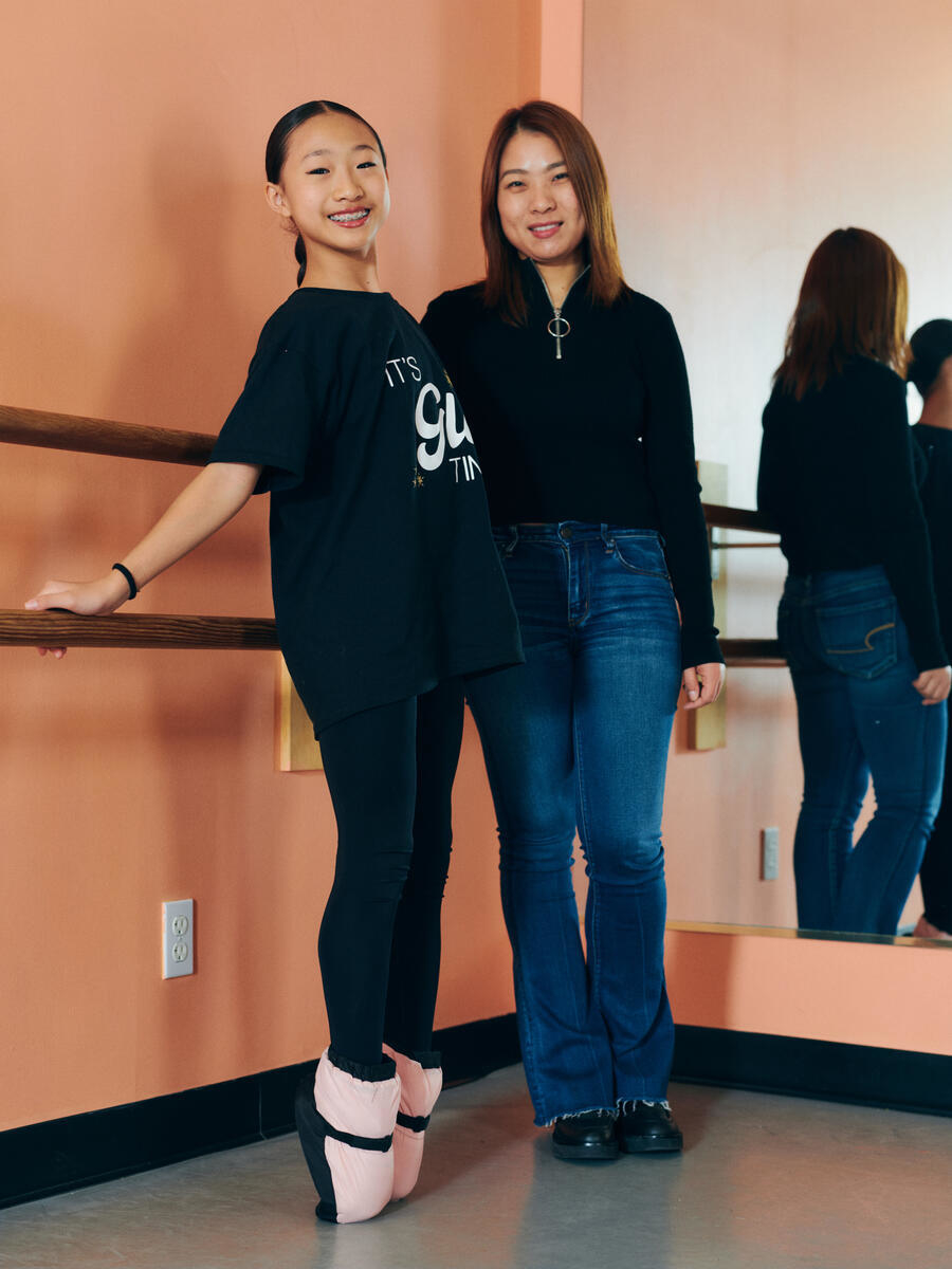 Gina (11) and mom, Jing from the cast of Dance Moms