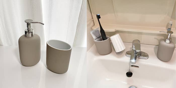 IKEA（イケア）のオシャレ便利グッズ「EKOLN エーコルン ソープディスペンサー」と「EKOLN エーコルン 歯ブラシホルダー」