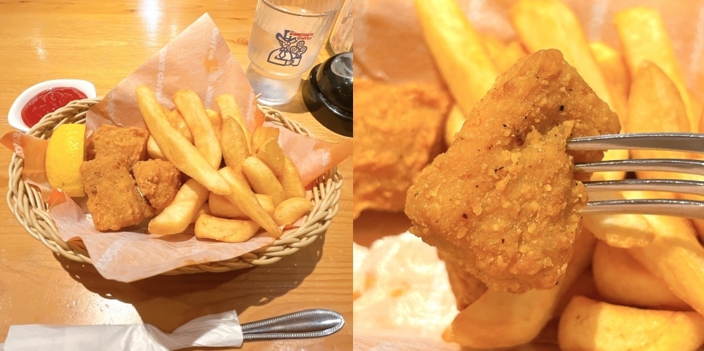 コメダ珈琲店のオススメのメニュー「ポテチキ（コメチキ3ケ）」