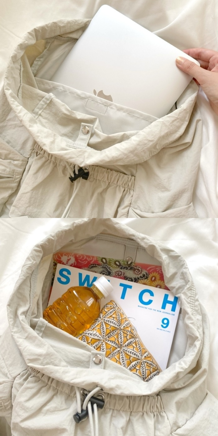 GUのオススメアイテム「ソフトナイロンドローストリングバックパック」