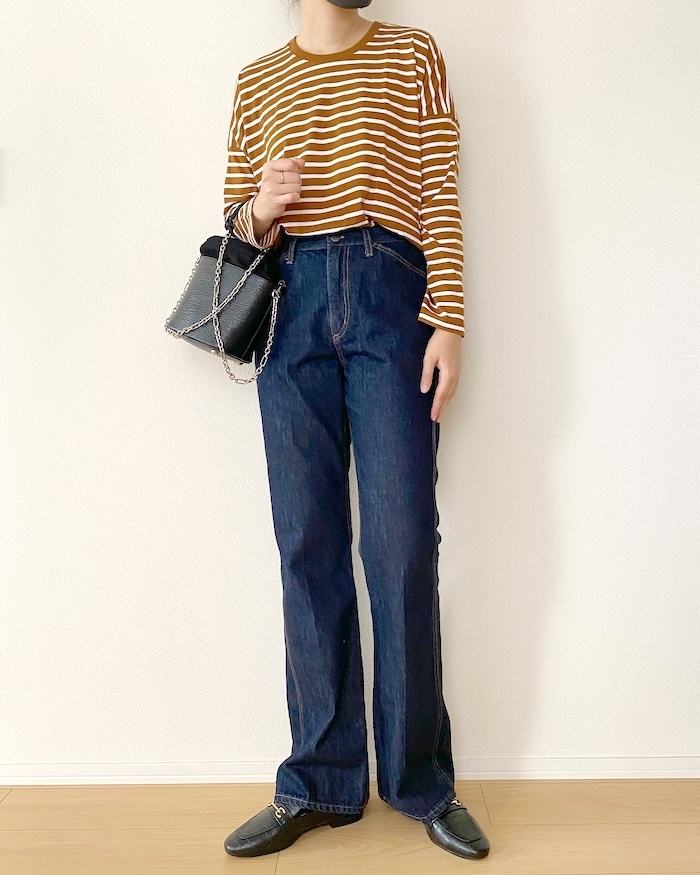 UNIQLO（ユニクロ）のおすすめファッションアイテム「スムースコットンリラックスボーダーT」のコーディネート