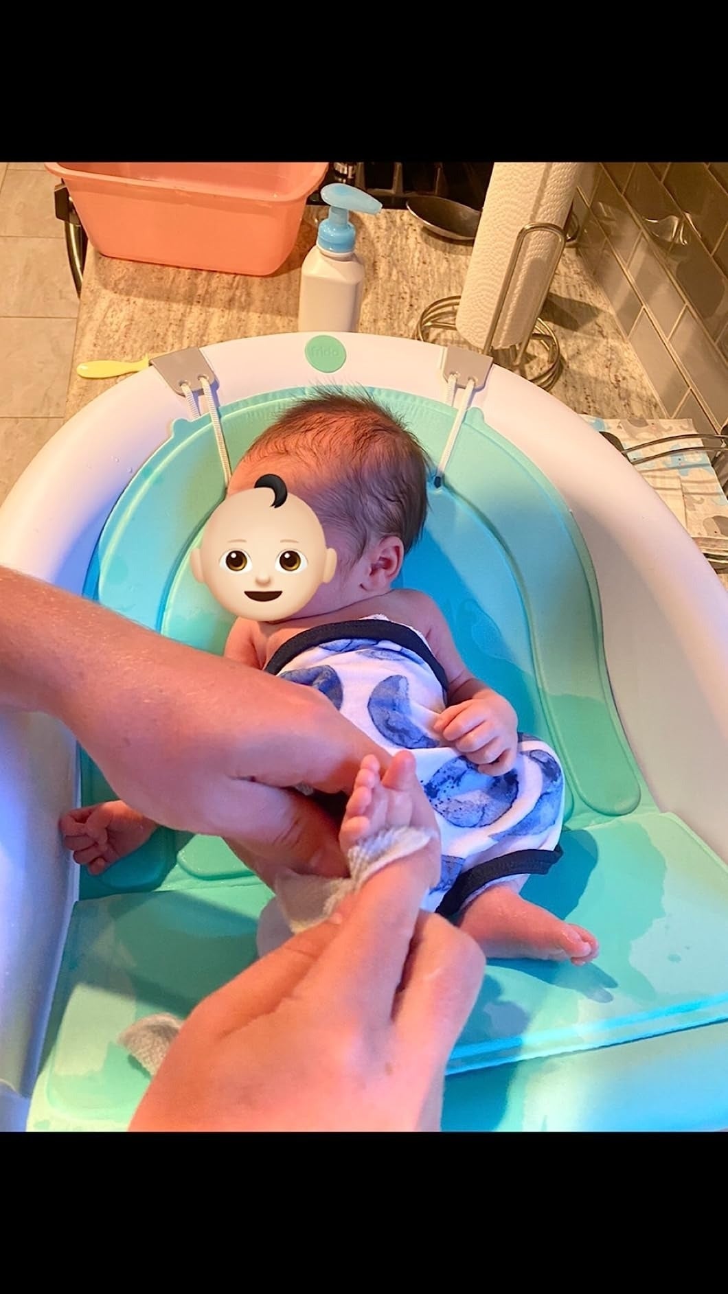 A babe  successful  the tub