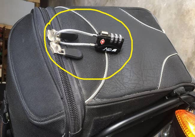 luggage lock on bag