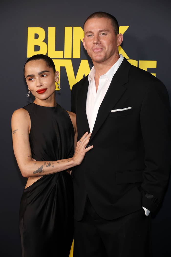 Closeup of Zoe Kravitz and Channing Tatum