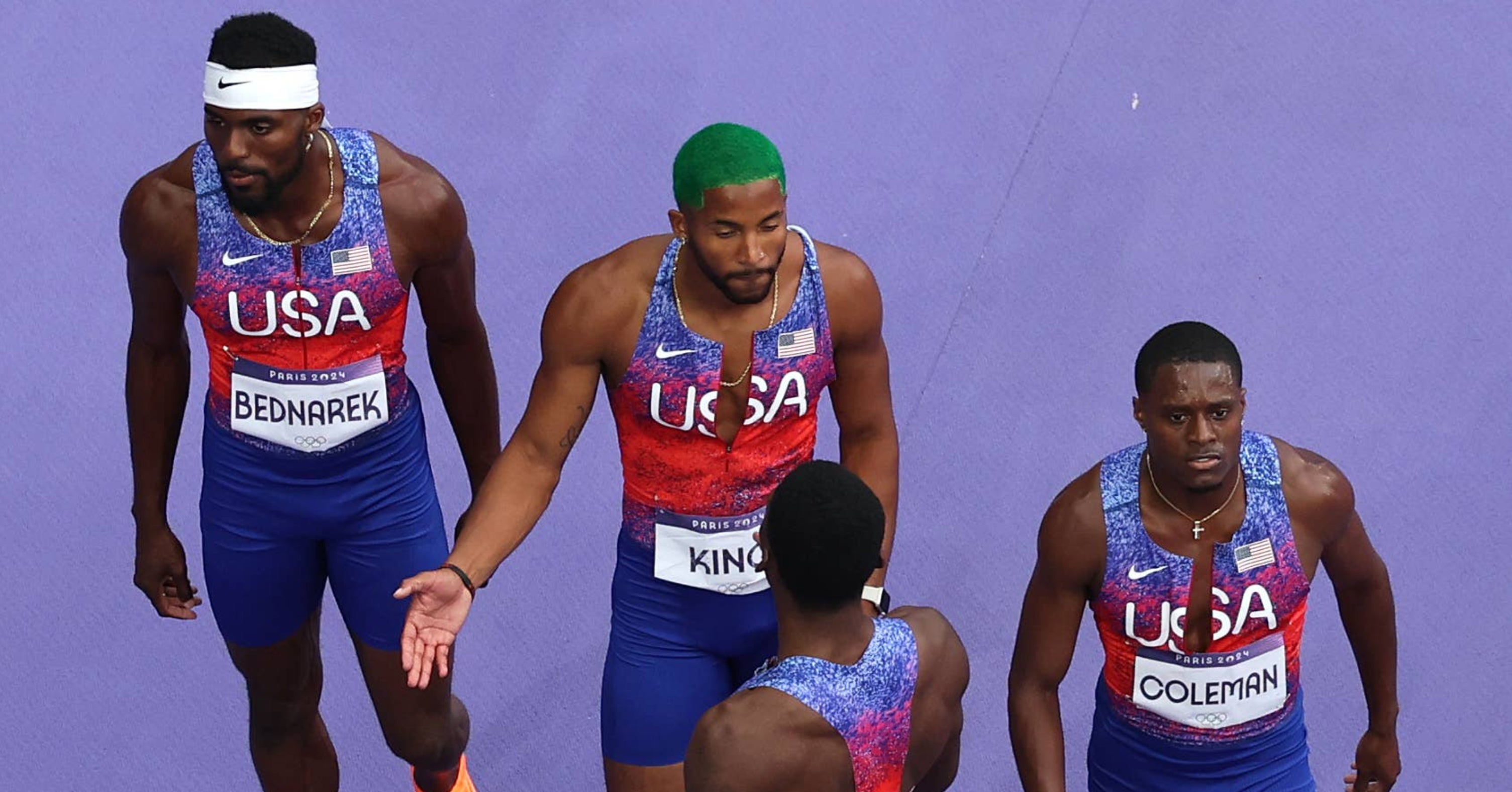 米国男子チーム、4×100リレー決勝で失格