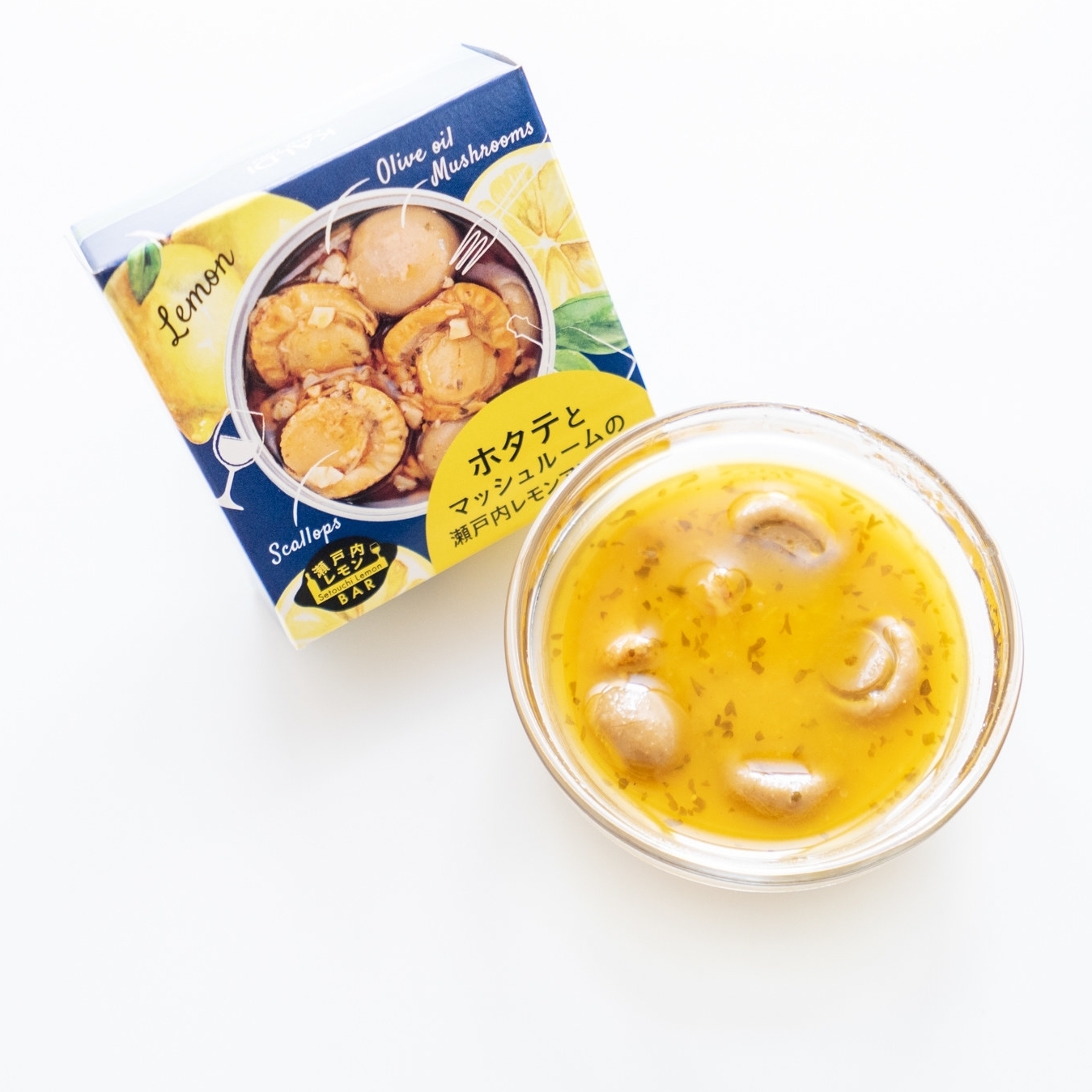 カルディのおすすめフード「ホタテとマッシュルームの瀬戸内レモンアヒージョ」