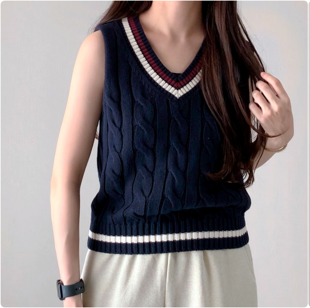 GUのおすすめコスパばつぐんトップス「チルデンケーブルベスト」