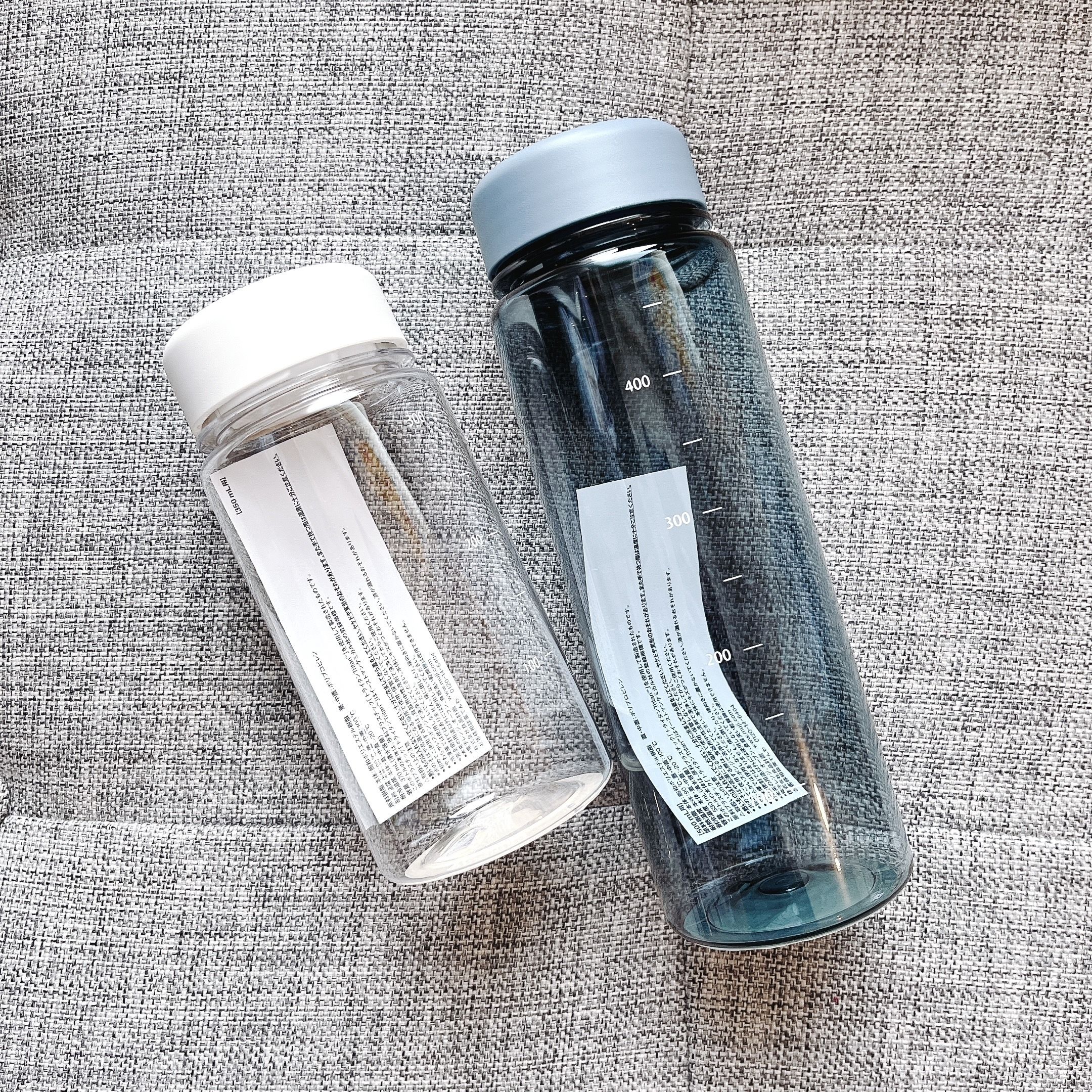 MUJI(無印良品)の水分補給におすすめのグッズ「目盛り付き ドリンクボトル 約350ml」「目盛り付き ドリンクボトル 約500ml」