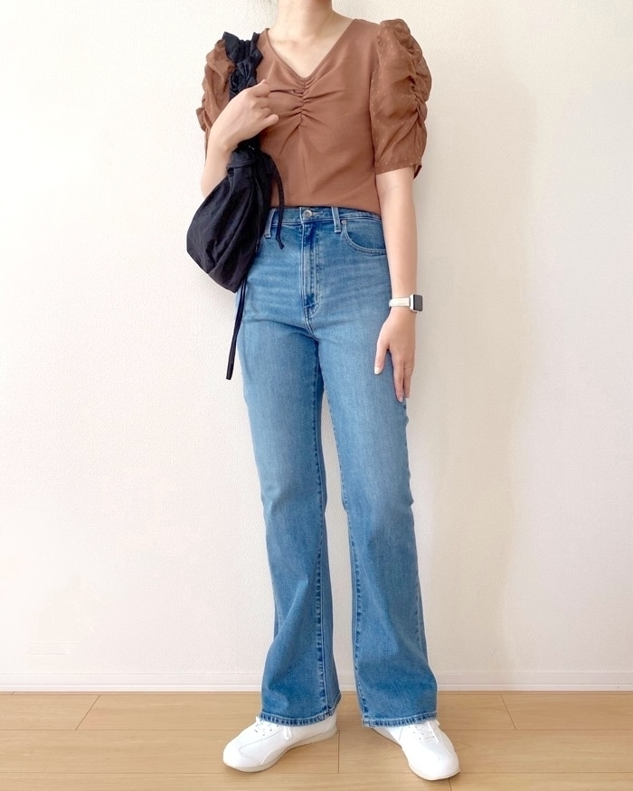 GUのおすすめコスパばつぐんトップス「布帛コンビネーションT(5分袖)Z+E」