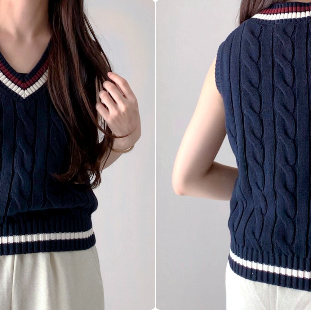 GUのおすすめコスパばつぐんトップス「チルデンケーブルベスト」