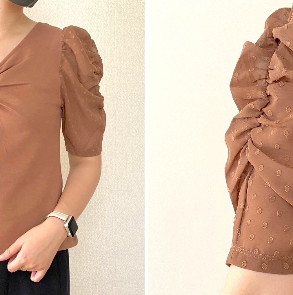 GUのコスパばつぐんトップス「布帛コンビネーションT(5分袖)Z+E」