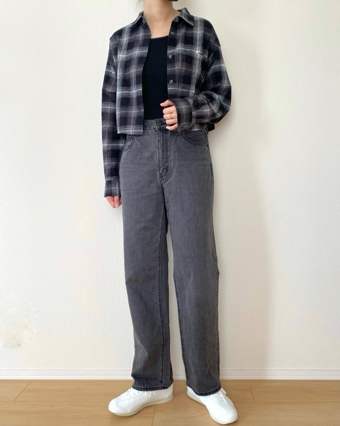 GU（ジーユー）のおすすめファッションアイテム「フランネルショートシャツ」のコーディネート