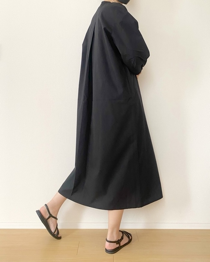 無印良品のおすすめファッションアイテム「婦人 乾きやすいブロード 七分袖ワンピース」