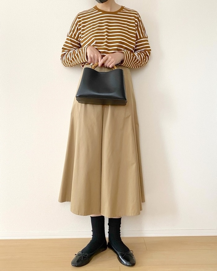 UNIQLO（ユニクロ）のおすすめファッションアイテム「スムースコットンリラックスボーダーT」のコーディネート