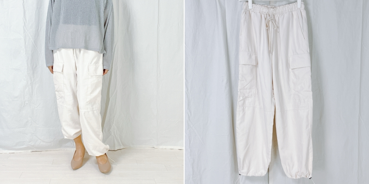 しまむらのおすすめファッションアイテム「マイクロコールカーゴPT97」