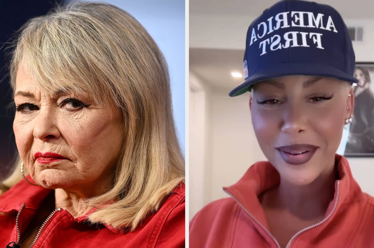 Kelsey Grammer smiling at an event and Kristy Swanson seated, looking at phone with her tweet professing love for President Trump