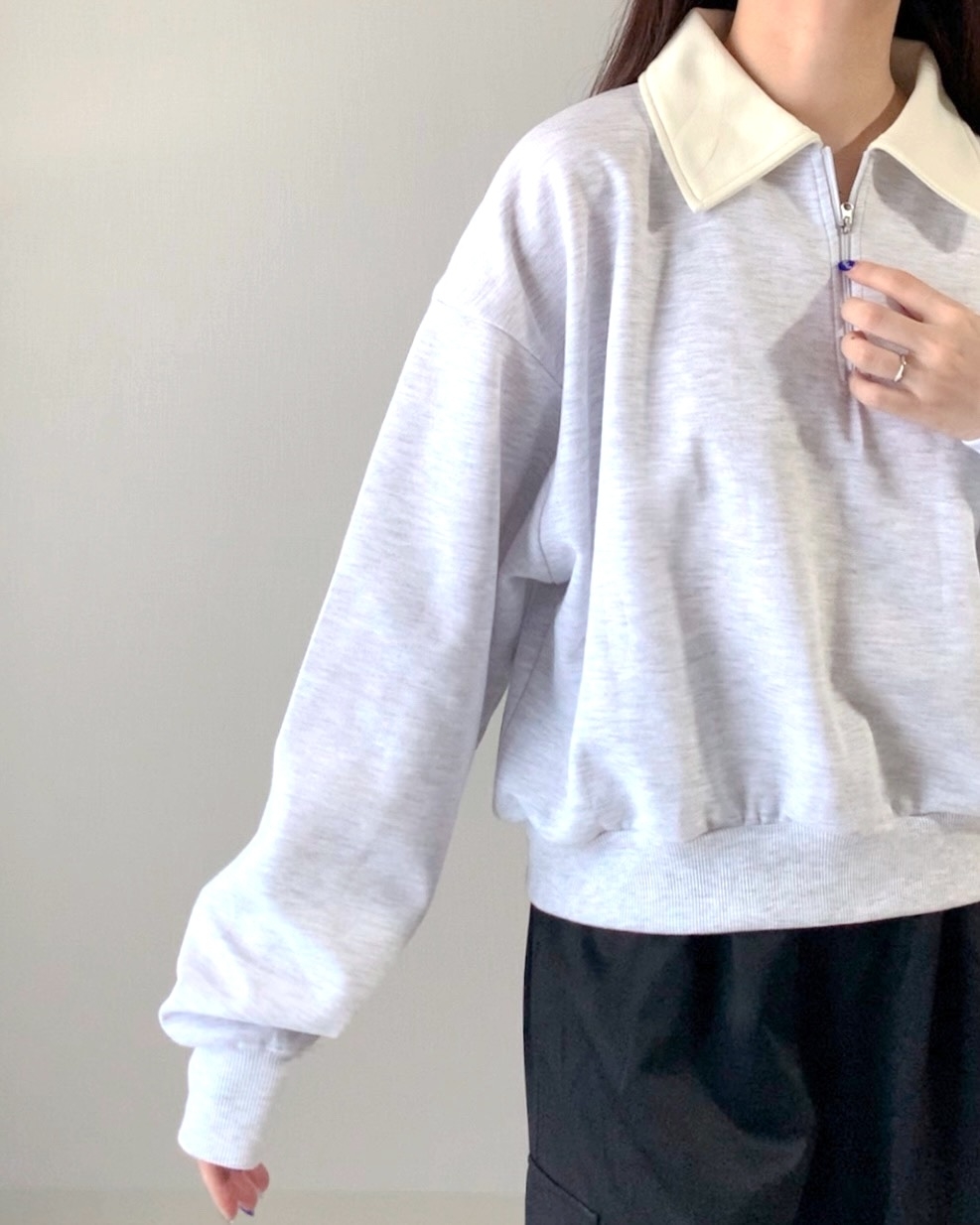しまむらのオススメのトップス「RBダンボハーフZIPTR」