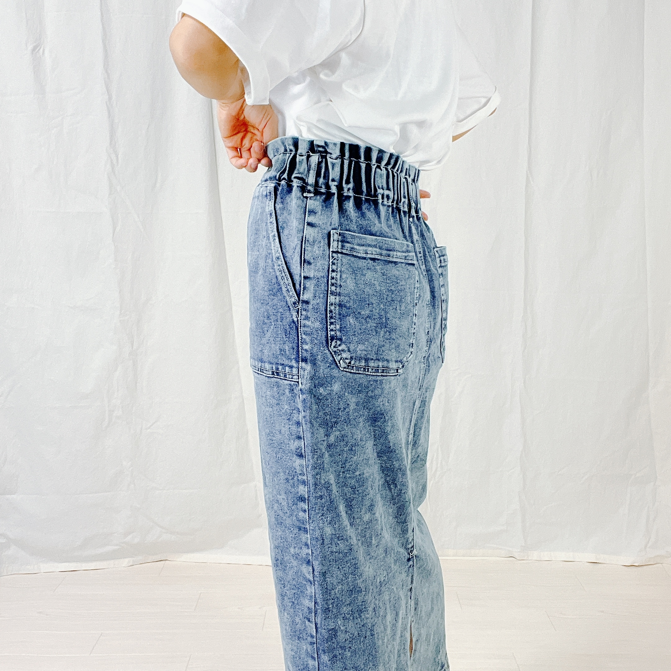 しまむらのオススメのスカート「デニムBツキナローSK」